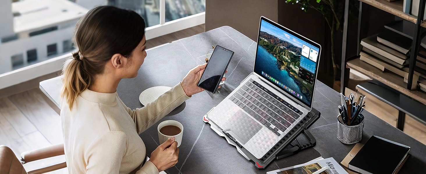 S035RED 5 fans cooling pad for laptop chill mat heat dissipation fan booster deck rack dock canddy