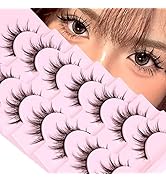 Manga Lashes Natural Look False Eyelashes Anime Lashes Mink Wispy Fluffy Spiky 3D Volume Eyelashe...