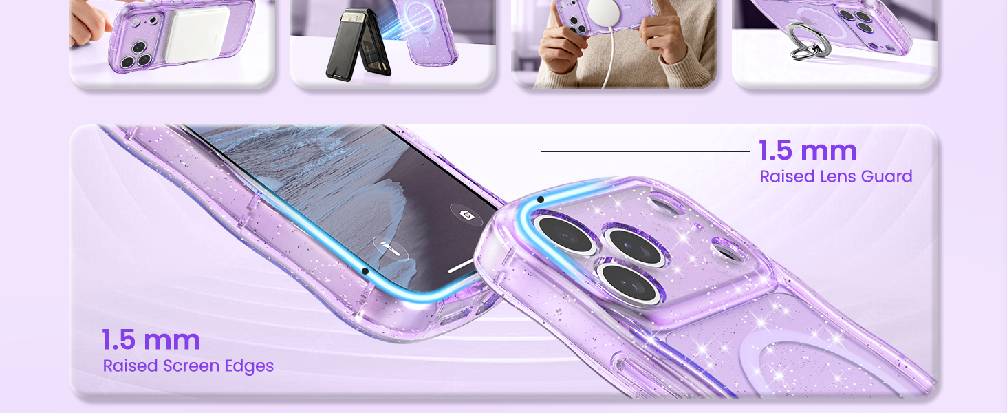 crystal Clear case transparent case magnetic case glitter case Glossy case cute case aesthetic case