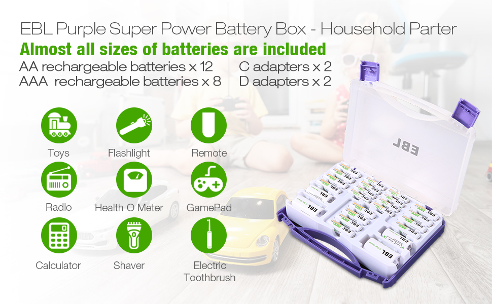 EBL Purple Super Power Battery Box
