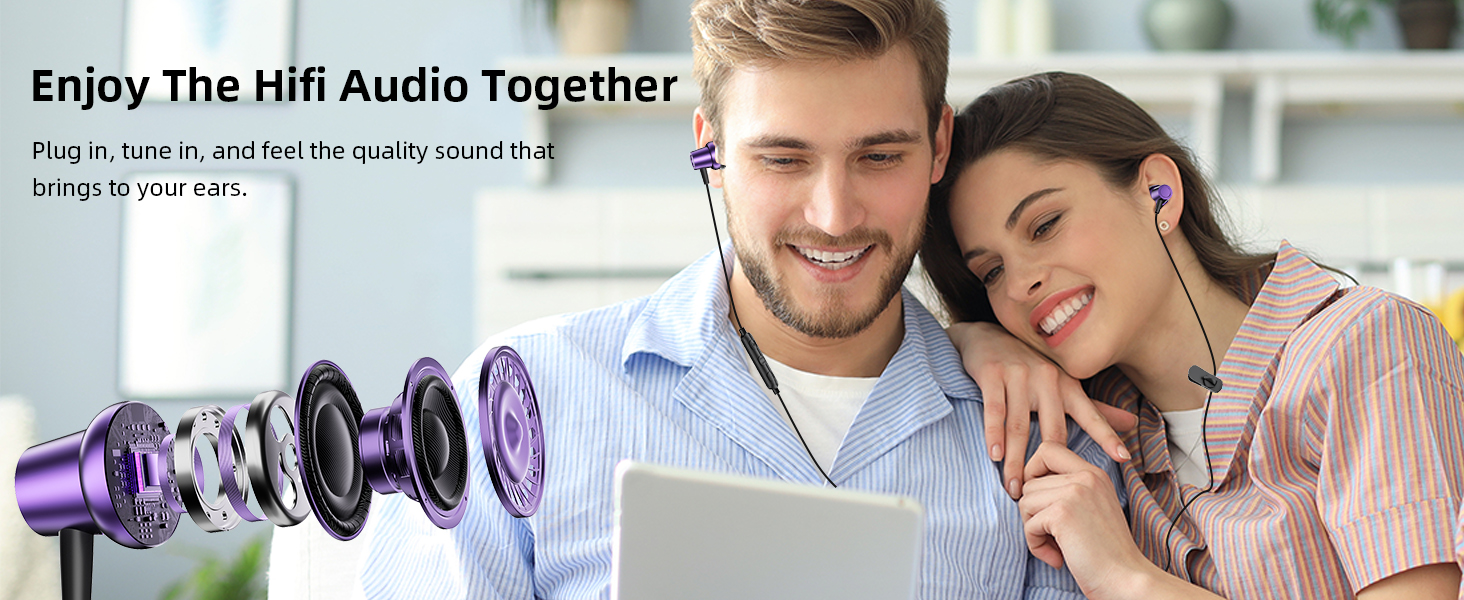 USB C Headphones for iPad A16 11 10 Noise Canceling in-Ear Wired Earbuds with Mic Volume Control