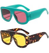 NLEYANB Y2K Oversized Aviator Large Big Frame Designer Trend Fashion Summer Party Sunglasses for ...