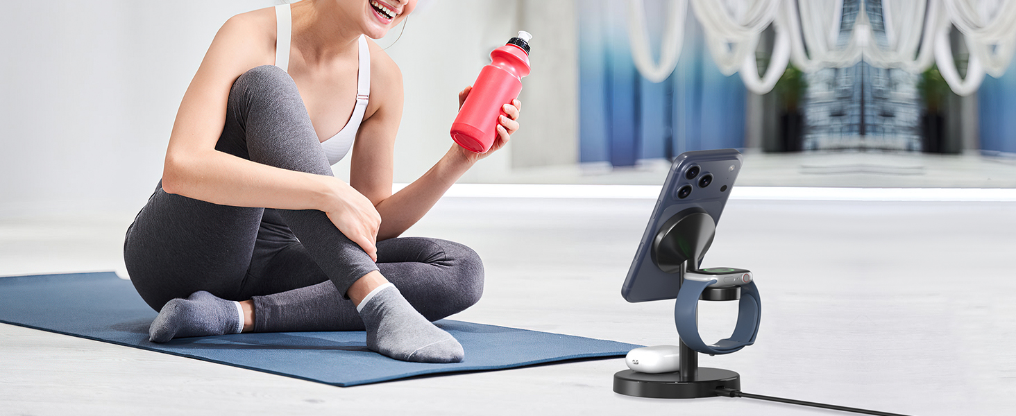 magsafe charger stand 3 in 1 charging station apple wireless iphone 17 16 15 14 13 12 watch airpods