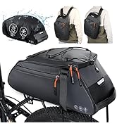 WOTOW Bike Rack Bag Waterproof - 10L Large Capacity Bike Trunk Bag, Reflective Bicycle Saddle Pan...