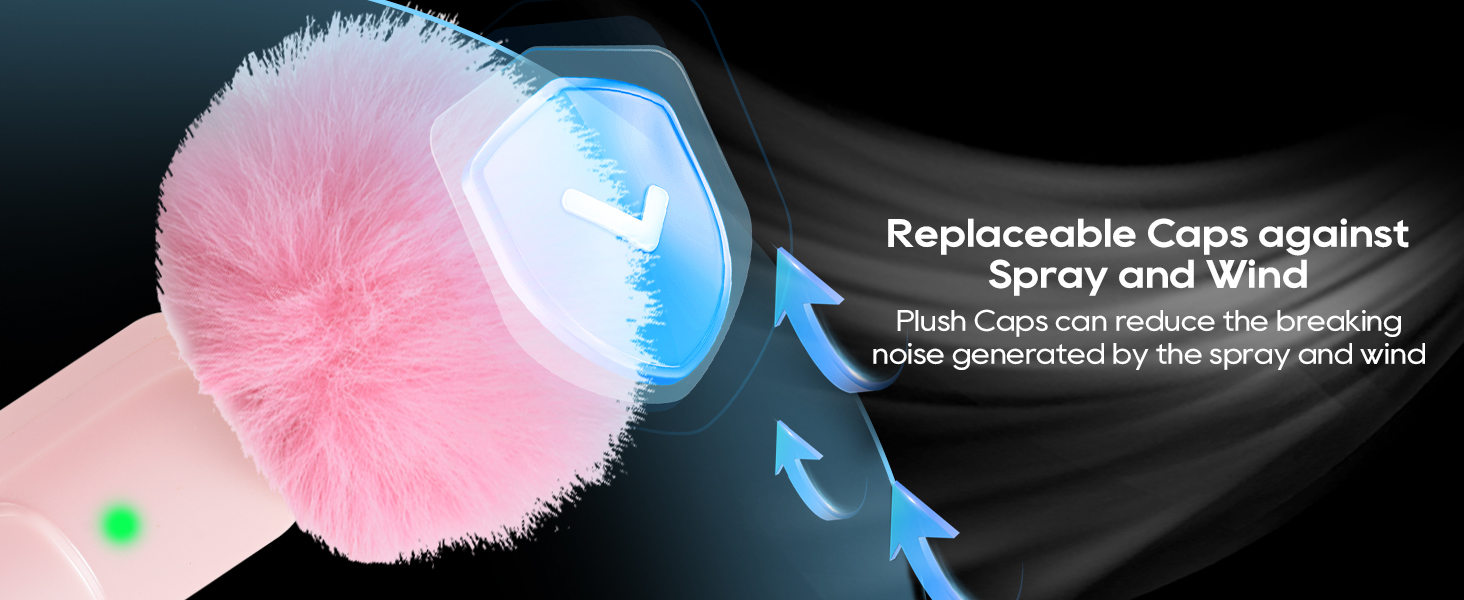 phone microphone with plush fluffy caps provide a clear sound quality