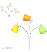 FOLKSMATE LED Floor Lamp, Medusa 3 Head Modern Adjustable Gooseneck Tall Standing Light for Livin...