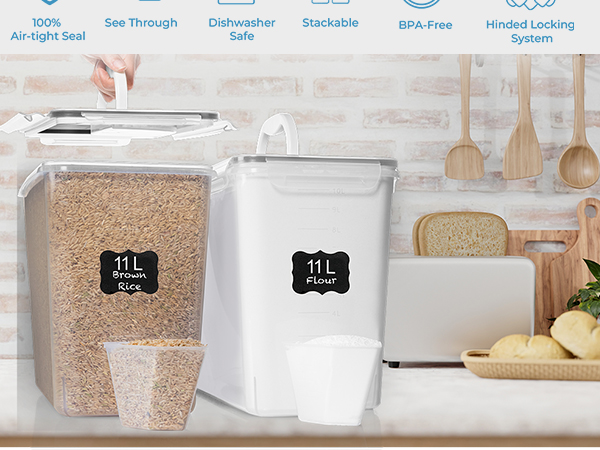 airtight food storage containers, bulk food storage containers, pantry food storage container
