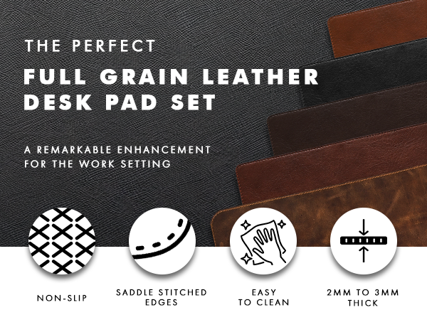 ELIZO Leather Desk Mat Blotter,Desk Pad for Computer Keyboard,Desk Top Cover Protector,Mouse Pad