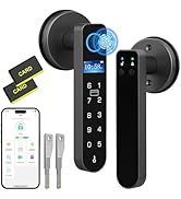 Dhiedas Fingerprint Door Lock- New Display Screen, Smart Keyless Entry Door Lock with Handle Keyp...