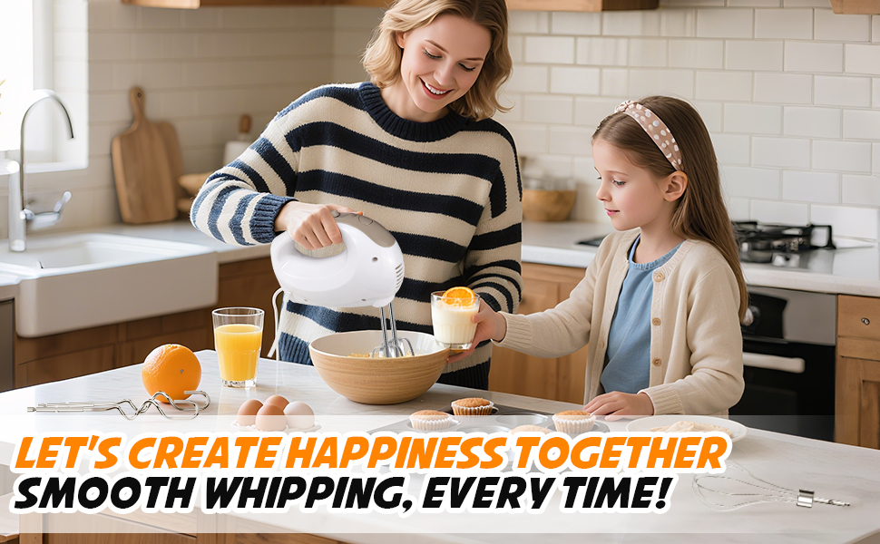 5-Speed Electric Hand Mixer with Whisk, Traditional Beaters