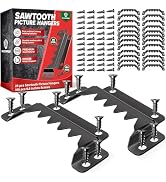 [Premium] 25 Pack 70mm Sawtooth Picture Hangers with 0.6” Screws, Heavy-Duty Steel,300LBS Load-Be...