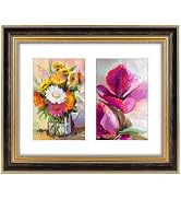 Golden State Art,8x10 Ornate Double Picture Frame Display Two 4x6 Photos with Mat or 8x10 Prints ...
