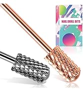 Nail Drill Bits Smooth Top 2PCS, Drill Bits for Nails Tungsten Carbide Bits for Acrylic, 3/32" Sa...