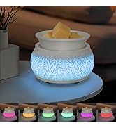 nawaza Ceramic Wax Melt Warmer for Scented Wax Warmer with 7 Colors LED Lighting, 3-in-1 Electric...
