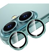 YWXTW for iPhone 16/iPhone 16 Plus Camera Lens Protector, Individual Anti Scratch Metal Ring Temp...
