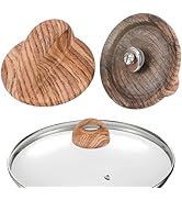 DOERDO 2Pcs Pot Lid Wood Knob, Universal Pot Lid Replacement Knobs, Pan Lid Holding Handle with S...