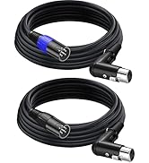 LanSenSu Right Angle XLR to Straight XLR Plug Cable, 90-Degree Female to Straight Male Balanced C...