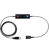 TruVoice QD to USB Adapter Cable Compatible with Any Plantronics Wired Headset with a Quick Disco...