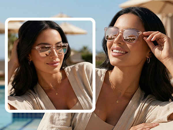polarized sunglasses for women trendy uv400 protection sun glasses mirrored lens