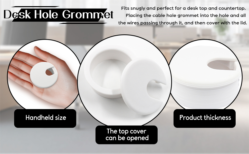 white desk grommet