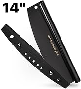 14" Black Non-Stick Pizza Cutter by KitchenStar | Sharp Stainless Steel Slicer Knife - Rocker Sty...