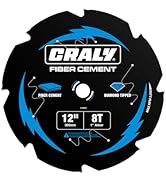 CRALY 12 Inch 8 Teeth Hardie Fiber Cement Circular Saw Blade, 1 Inch Arbor, Polycrystalline Diamo...