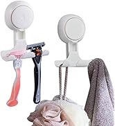 LEVERLOC Razor Holder for Shower 2 Pack, Suction Cup Hooks Powerful Vacuum Suction Hooks Removabl...