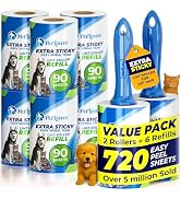 PetLovers Extra Sticky Lint Roller Mega Value Set 720 Sheets for Pet Hair Removal and Clothes, Do...