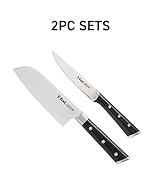 T-fal Ice Force German Stainless Steel Santoku Knife, Utility knife 2 Piece, Long Lasting Sharpne...