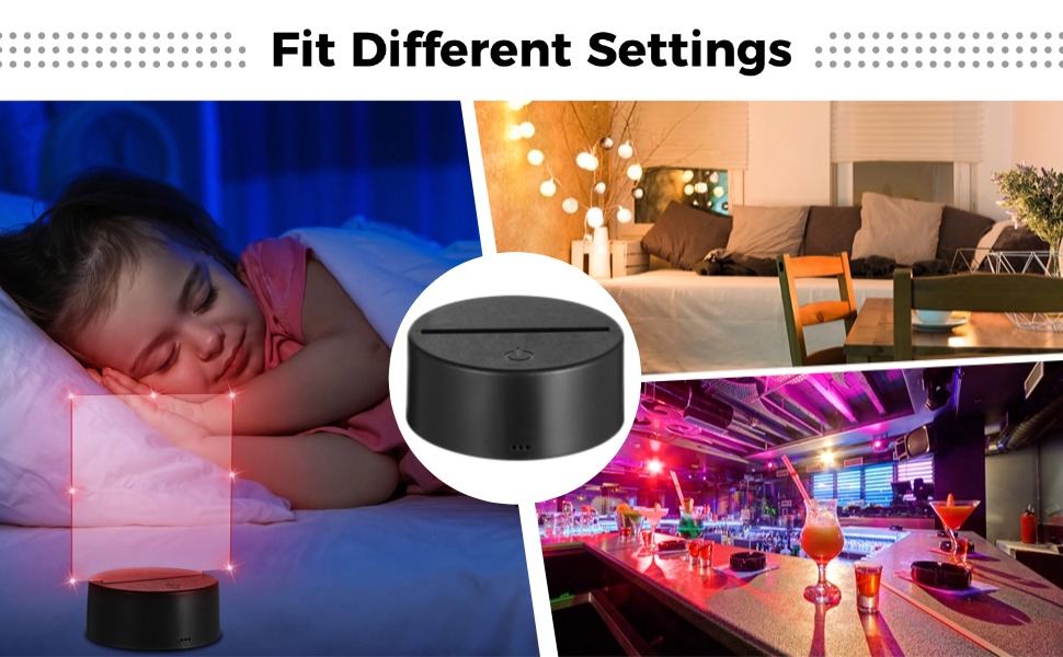 6 Pcs Night LED Lamp Bases