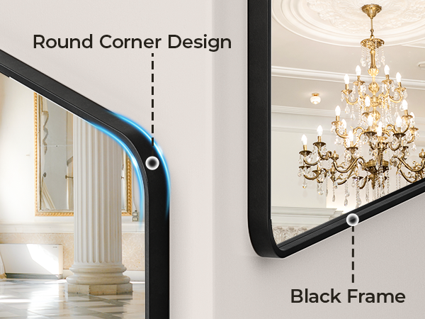 round corner rectangle mirror