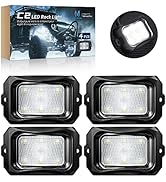 MICTUNING C2 Curved White LED Rock Lights - 4 Pods Underglow Lights compatible for Car Truck Offr...