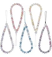 BEEFLYING 2-6 Pcs Crystal Beaded Cell Phone Lanyard Charm Straps Bling Glass Beads Hand Wrist Lan...