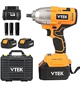 VTEK Brushless Impact Wrench 1/2 Inch Cordless Impact Wrench,Max Torque 700N.m Impact Gun 515 ft-...