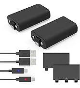 Xbox One Controller Battery Pack, 2 1200mAh Rechargeable Battery Pack for Xbox one with LED/ 5FT ...