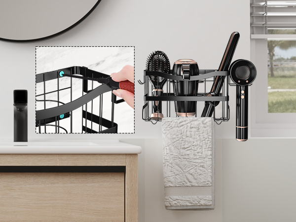 hairdryer holder curling iron organizers and storage blow dryer organizer for bathroom