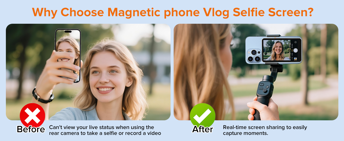 Magnetic Phone Vlog Selfie Monitor Screen