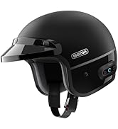 Sena Surge Mesh Intercom Enabled Open Face Smart Motorcycle Helmet (Matte Black/Gloss Black, L)