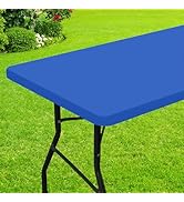 Smiry Rectangle Picnic Table Cloth, Waterproof Elastic Fitted Tablecloths for 6 Foot Tables, Wash...