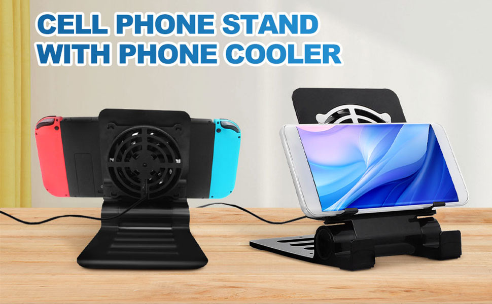 Flat Cooling Fan Tablet Holder Cell Phone Stand with Fan