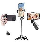 Portable 3-in-1 Selfie Stick Tripod Grip with 2 Cold Shoe Mounts – Compact Extendable Phone Holde...