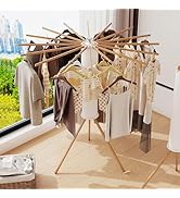 LIENAHU Clothes Drying Rack Tripod,Drying Rack Clothing,Laundry Drying Rack,Floor Standing,16 Woo...