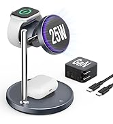 SODI Qi2 25W Wireless Charger, 3 in 1 Charging Station with Cooling Fan, Magnetic Qi2.2 Wireless ...