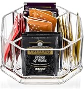 Hiceeden Acrylic Tea Bag Organizer, 5 Compartment Sugar Packets Holder Divided Coffee Condiment S...