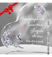 Hordely 5.9" x 5.9" Acrylic Hummingbird Gifts for Women, Heart Hummingbird Decor Lover Mom Christ...