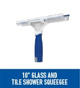 Unger Professional 10” Glass and Tile Shower Squeegee, Compatible with Standard Threaded Poles, 2...