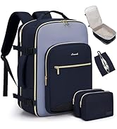 LOVEVOOK 40L Carry on Backpack for Women &amp; Men with 3 Packing Cubes, Large Travel Backpack for Ai...