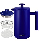 Secura French Press Coffee maker, Double-Wall 304 Grade Stainless Steel Coffee Press with 2 Extra...