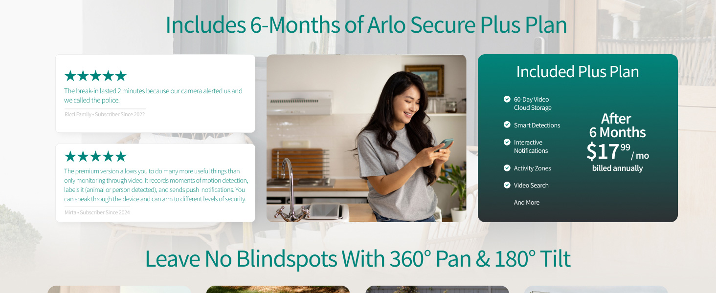 Arlo Essential Pan Tilt Zoom 2K Camera