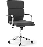 Giantex Ergonomic Office Chair, Mid Back Fabric Desk Chair with Armrest, Rocking Backrest, Lumbar...